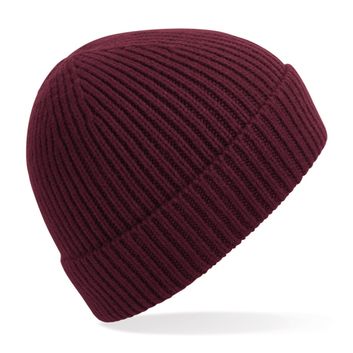 Beechfield  Engineered Knit Ribbed Beanie Burgundy