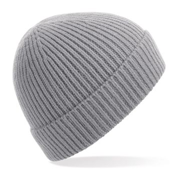 Beechfield  Engineered Knit Ribbed Beanie Light Grey