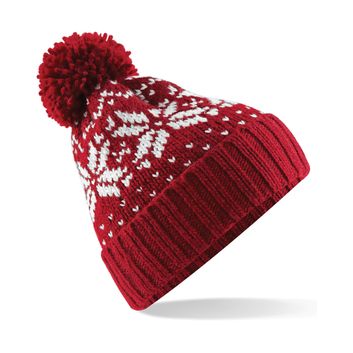 Beechfield  Fair Isle Snowstar® Beanie Classic Red/White