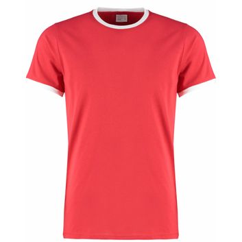Kustom Kit Fashion Fit Ringer Tee Red/White