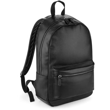 Bagbase Faux Leather Fashion Backpack Black