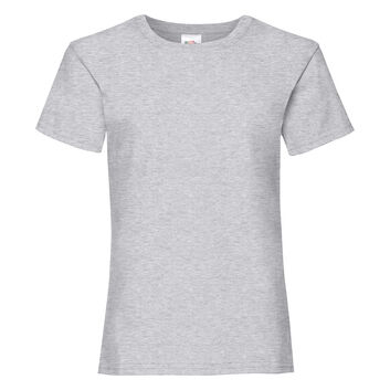 Fruit Of The Loom Girl's Valueweight T-Shirt Heather Grey