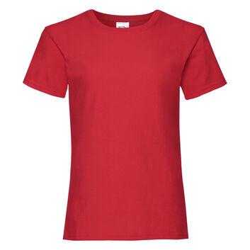 Fruit Of The Loom Girl's Valueweight T-Shirt Red