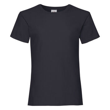 Fruit Of The Loom Girl's Valueweight T-Shirt Deep Navy