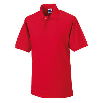 Russell Hardwearing Polycotton Polo Shirt Bright Red