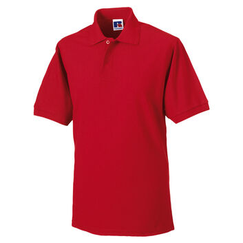 Russell Hardwearing Polycotton Polo Shirt Classic Red