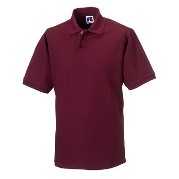 Russell Hardwearing Polycotton Polo Shirt Burgundy