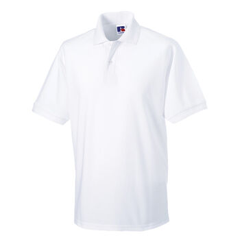 Russell Hardwearing Polycotton Polo Shirt White