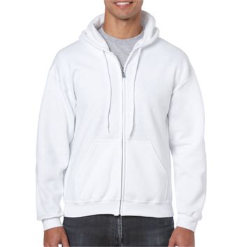 Gildan Heavy Blend Adult Full Zip Hooded Sweatshirt White