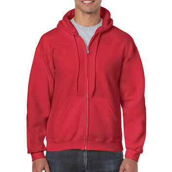 Gildan Heavy Blend Adult Full Zip Hooded Sweatshirt Red