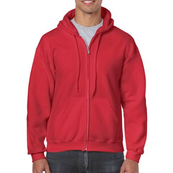 Gildan Heavy Blend Adult Full Zip Hooded Sweatshirt Red