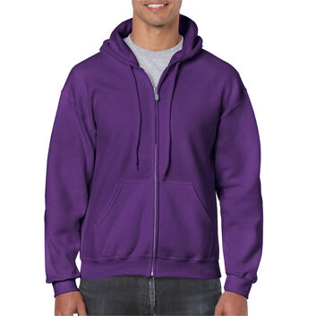 Gildan Heavy Blend Adult Full Zip Hooded Sweatshirt Purple