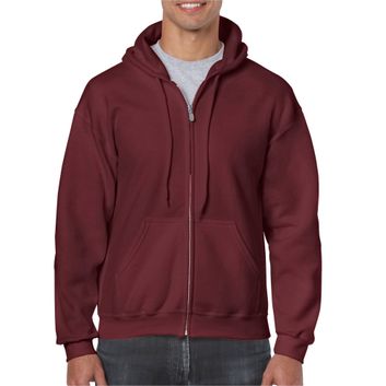 Gildan Heavy Blend Adult Full Zip Hooded Sweatshirt Maroon