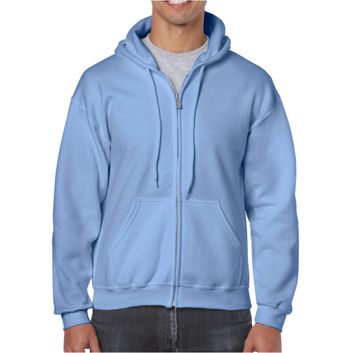 Gildan Heavy Blend Adult Full Zip Hooded Sweatshirt Carolina Blue