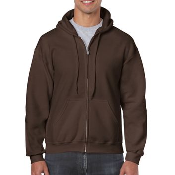 Gildan Heavy Blend Adult Full Zip Hooded Sweatshirt Dark Chocolate