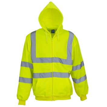 Yoko Hi-Vis Zipped Hoodie Hi-Vis Yellow