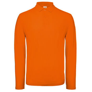B&C ID.001 Men's Long Sleeve Polo Orange
