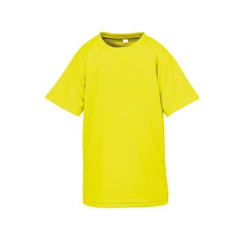 Spiro Impact Junior Performance Aircool Tee Floro Yellow