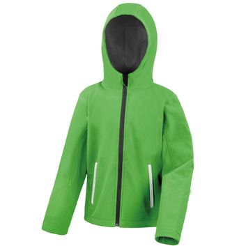 Result Core Junior TX Performance Hooded Softshell Vivid Green/Black