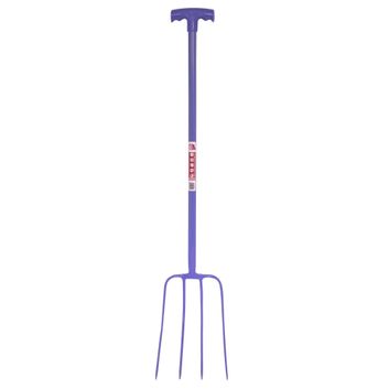 Faulks &amp; Cox Tubular 4 Prong Manure Fork T Grip - Various Colours