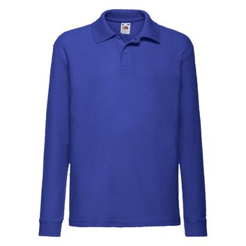 Fruit Of The Loom Kid's 65/35 L/Sleeve Polo Royal