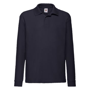Fruit Of The Loom Kid's 65/35 L/Sleeve Polo Deep Navy