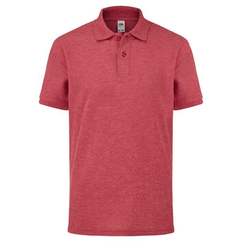 Fruit Of The Loom Kid's 65/35 Polo Vintage Heather Red