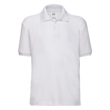 Fruit Of The Loom Kid's 65/35 Polo White