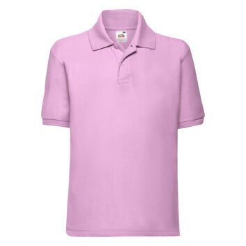 Fruit Of The Loom Kid's 65/35 Polo Light Pink