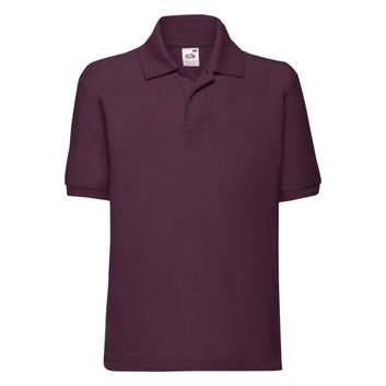 Fruit Of The Loom Kid's 65/35 Polo Burgundy