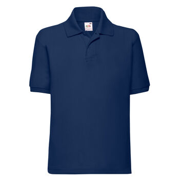 Fruit Of The Loom Kid's 65/35 Polo Navy Blue