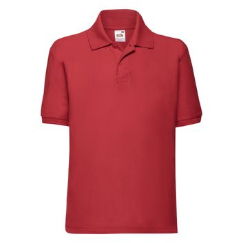 Fruit Of The Loom Kid's 65/35 Polo Red