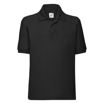 Fruit Of The Loom Kid's 65/35 Polo Black