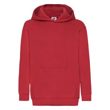 Fruit Of The Loom Kid's Classic Hooded Sweat Red