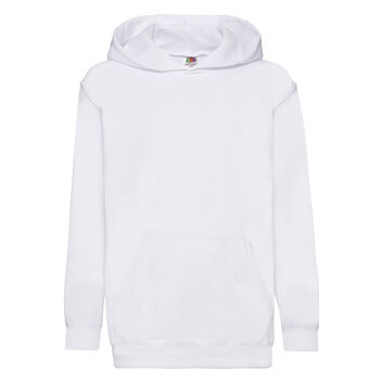 Fruit Of The Loom Kid's Classic Hooded Sweat White