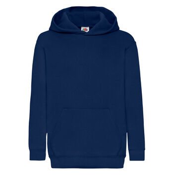 Fruit Of The Loom Kid's Classic Hooded Sweat Navy Blue