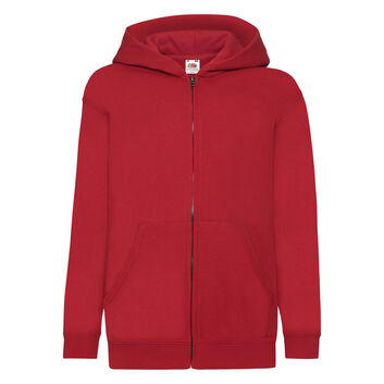 Fruit Of The Loom Kid's Classic Hooded Sweat Jacket Red