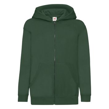 Fruit Of The Loom Kid's Classic Hooded Sweat Jacket Bottle Green