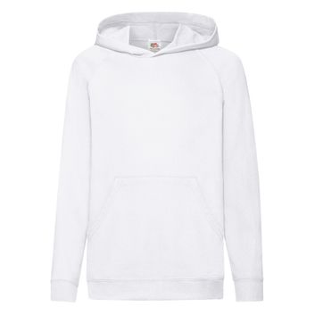 Fruit Of The Loom Kid's Lightweight Hooded Sweat White