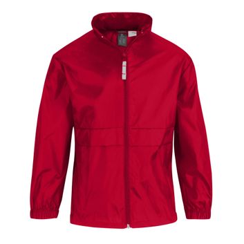 B&amp;C Kid's Sirocco Windcheater Jacket Red