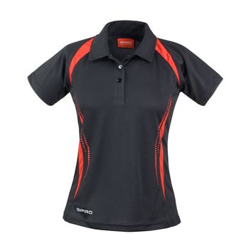 Spiro Ladies'  Team Spirit Polo Shirt Black/Red