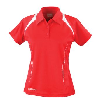 Spiro Ladies'  Team Spirit Polo Shirt Red/White