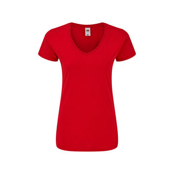 Fruit Of The Loom Ladies' 150 V-Neck T Red