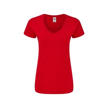 Fruit Of The Loom Ladies' 150 V-Neck T Red