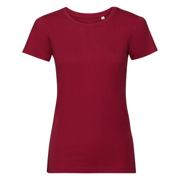 Russell Pure Organic Ladies' Authentic Tee Pure Organic Classic Red
