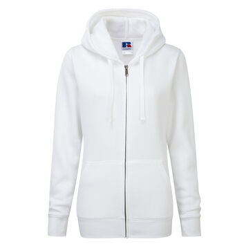 Russell Ladies' Authentic Zipped Hood White