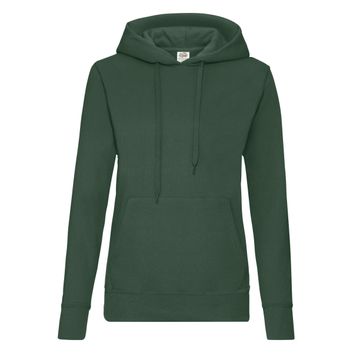 Fruit Of The Loom Ladies' Classic Hooded Sweat Bottle Green