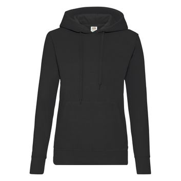 Fruit Of The Loom Ladies' Classic Hooded Sweat Black