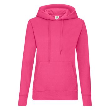 Fruit Of The Loom Ladies' Classic Hooded Sweat Fuchsia