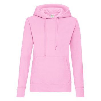 Fruit Of The Loom Ladies' Classic Hooded Sweat Light Pink
